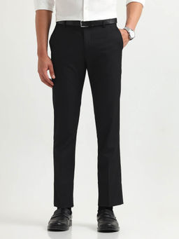 Arrow - Men's Black Straight Fit Solid Trouser
