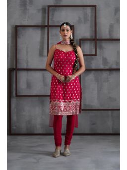 Deepika Chadha - Pink Kurti with Churidar and Choker Dupatta (Set of 3)