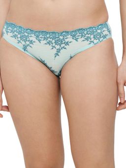 Wacoal - Womens Embrace Lace Low Waist Medium Coverage Bridal Wear Lace Bikini Panty - Aqua