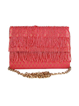 The Purple Sack - Beaded Red Clutch