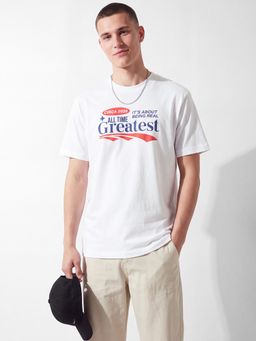 max - White Men Printed T-Shirt