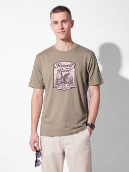 max - Grey Men Printed T-Shirt