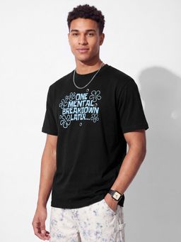 max - Black Men Printed T-Shirt