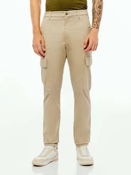 Calvin Klein - Khaki Slim Fit Solid Mid Rise Cargo