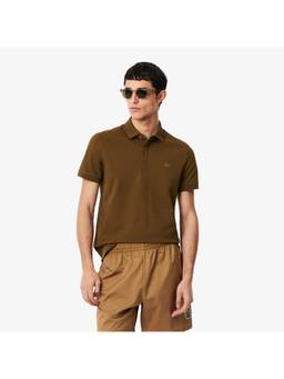 Lacoste - Urban Casual Brown Regular Fit Paris Stretch Pique Polo T-Shirt