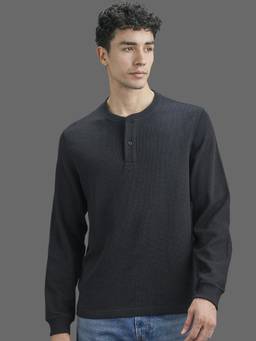Pepe Jeans - Classic Daily Men Black Slim Fit Long Sleeves Henley Neck T-Shirt