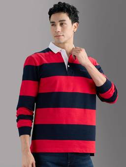 Pepe Jeans - Seasonal Pick Men Red Striped Long Sleeves Polo T-Shirt