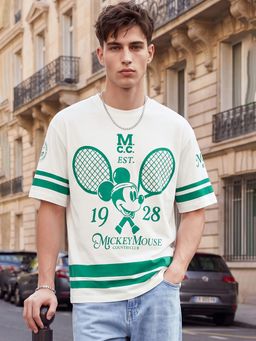 max - White Men Mickey Printed T-Shirt