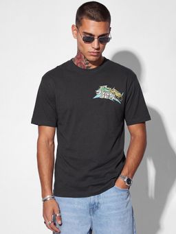 max - Grey Men Oversized Fast And Furious T-Shirt