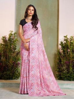Garden VARELI - Peach Abstract Printed Saree With Unstitched Blouse
