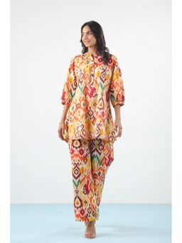 CRAFIQA - Women Orange Printed Co-Ord Set