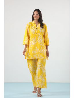CRAFIQA - Women Yellow Floral Printed Co-Ord Set