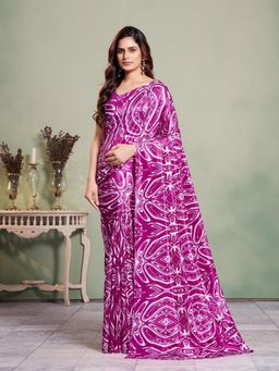 Garden VARELI - Wine Printed Saree Without Blouse