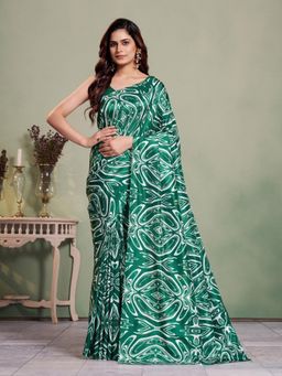 Garden VARELI - Green Printed Saree Without Blouse