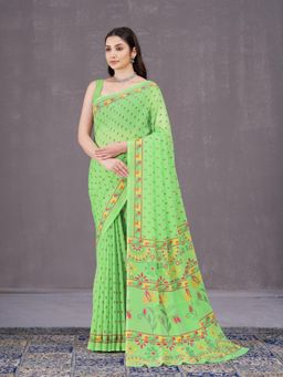 Garden VARELI - Green Printed Saree Without Blouse