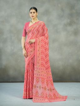 Garden VARELI - Coral Printed Saree Without Blouse