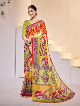 Garden VARELI - Multi-Color Printed Saree With Unstitched Blouse