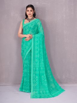 Garden VARELI - Green Printed Saree Without Blouse