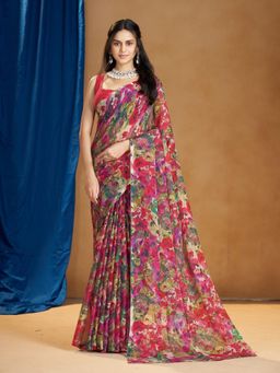 Garden VARELI - Multi-Color Floral Printed Saree Without Blouse
