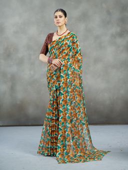 Garden VARELI - Brown Printed Saree Without Blouse