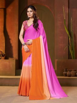 Garden VARELI - Pink Ombre Printed Saree Without Blouse
