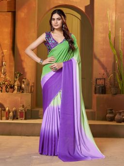 Garden VARELI - Purple Ombre Printed Saree Without Blouse