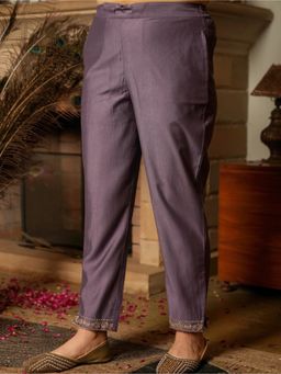 ARAMYA - Purple Poly Silk Pant