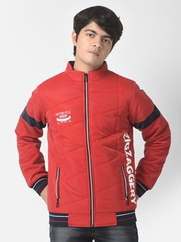 CRIMSOUNE CLUB - Boys Red Zigzaggery Padded Jacket