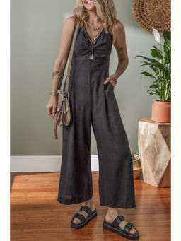 PARTIQ - Women Dark Grey Solid Jumpsuit
