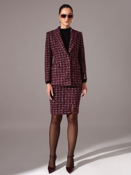 VOLCAPE - Madeleine Purple Blazer with Skirt (Set of 2)