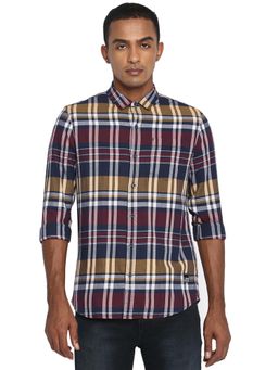 Lee - Men Wine Checked Slim Fit Shirt