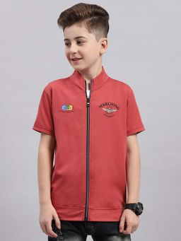 Monte Carlo - Coral Printed Regular Jacket and T-Shirt (Set of 2)