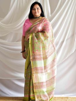 Sundarii - Multi-Colour Gulbahar Kota Doria Saree with Unstitched Blouse