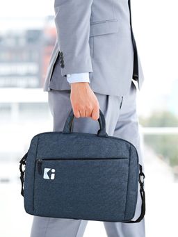 Kuber Industries - Unisex Laptop Bag with Detachable Strap 15.6 Inch For Office- Navy Blue