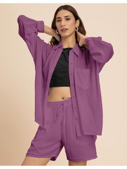 Moomaya - Womens Co-Ord with Shorts In Lavender (Set of 2)