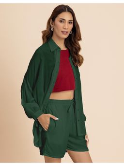 Moomaya - Womens Co-Ord with Shorts In Olive (Set of 2)