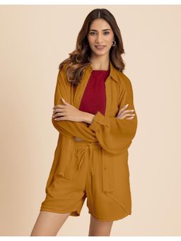 Moomaya - Womens Co-Ord with Shorts In Mustard (Set of 2)