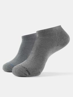 Jockey - 7605 Men Compact Cotton Elastane Stretch Low Show Socks - Gunmetal (Pack of 2)