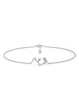 Candere by Kalyan Jewellers - Sagittarius 18K White Gold and Diamond Anklet for Women