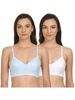 Bodycare - Padded T-Shirt Bra In White-Sky Color (Pack of 2)