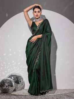 Swtantra - Mirrors In Forest Saree With Unstitched Blouse Fabric