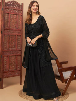 Chhabra 555 - Heavy Cut Dana Work Kurta with Skirt and Dupatta (Set of 3)