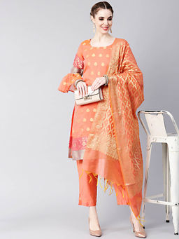 Chhabra 555 - Handloom Banarasi Kurta with Pant and Dupatta (Set of 3)