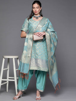 Chhabra 555 - Banarasi Weaving Kurta with Salwar and Handloom Dupatta (Set of 3)