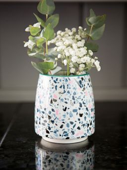 KitchenCraft - Small Indoor Plant Pot For thinKitchen Ceramic Decorative Terrazzo Design