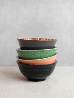 KitchenCraft - Designed for Life Glazed Stoneware Bowls For thinKitchen, Set of 4