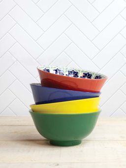 KitchenCraft - World of Flavours Glazed Stoneware Bowls For thinKitchen, Set of 4