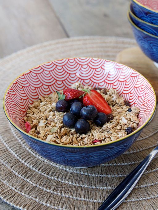 KitchenCraft Blue Arched Pattern Ceramic Bowl For thinKitchen