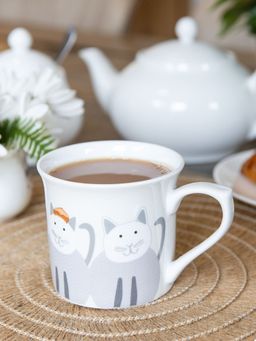KitchenCraft - Cats Fluted Printed Animal Mug For thinKitchen, 300 ml
