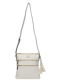 Anne Klein - Women White Textured Crossbody Leather Sling Bag